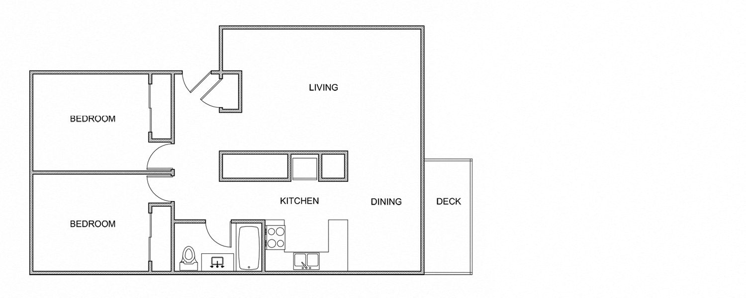 a floor plan of a house with a bedroom and a living room